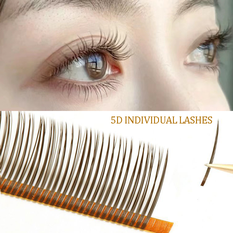 Eyelash Extensions Classic - 5D Individual Lashes Matt Black Natural