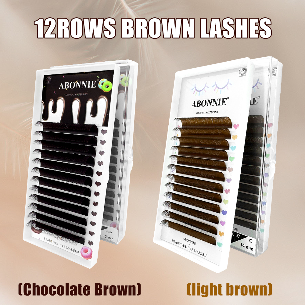 Eyelash Extensions Classic - Abonnie Brown Individual Volume Eyelashes Extensions