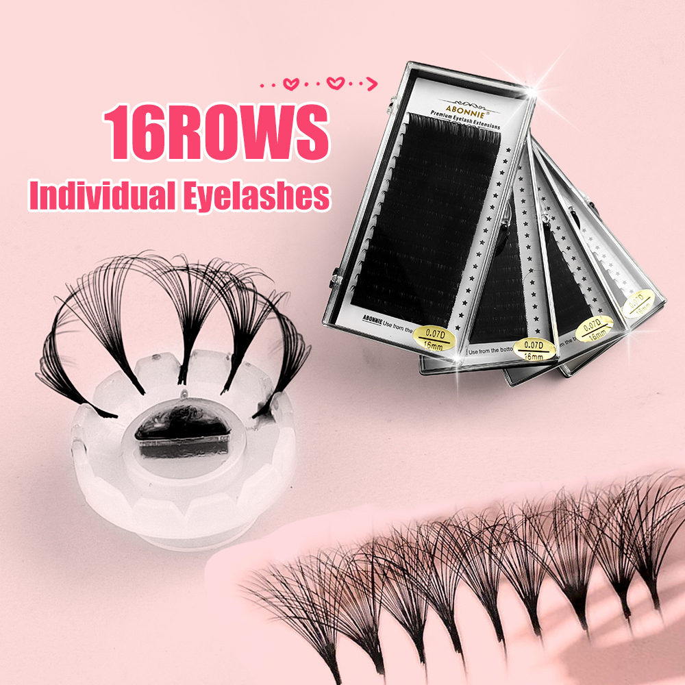 Eyelash Extensions Classic - Abonnie 8-18mm Individual Eyelashes Extensions 16Rows