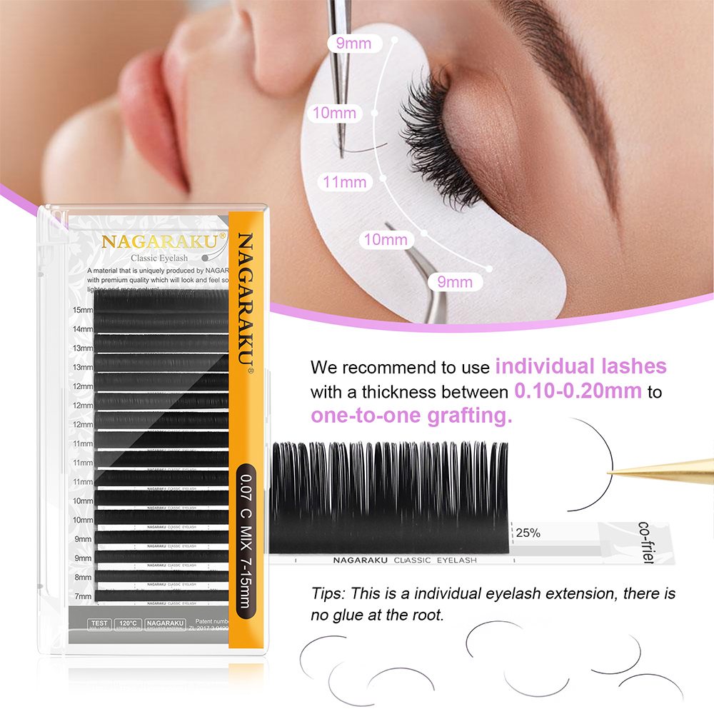NAGARAKU 6 Cases Classic Mix E - Eyelash Extensions Classic avaliação e preço