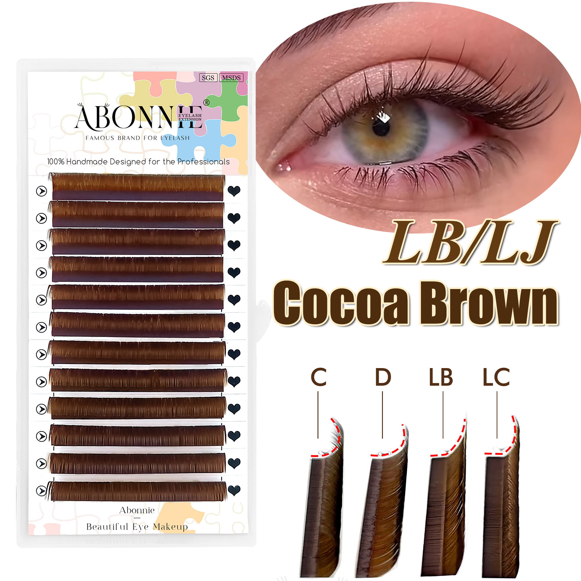 Abonnie LB Brown Lashes M curl - Eyelash Extensions Classic avaliação e preço