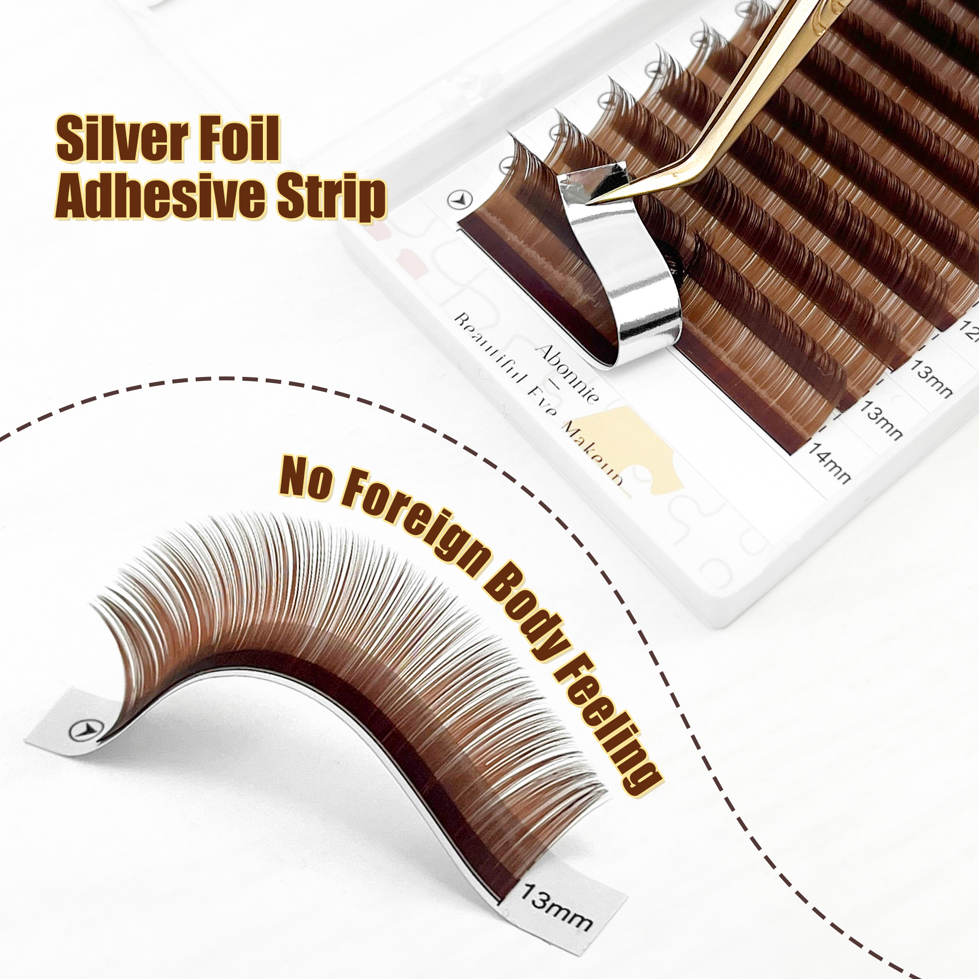 Abonnie LB Brown Lashes M curl - Eyelash Extensions Classic avaliação e preço