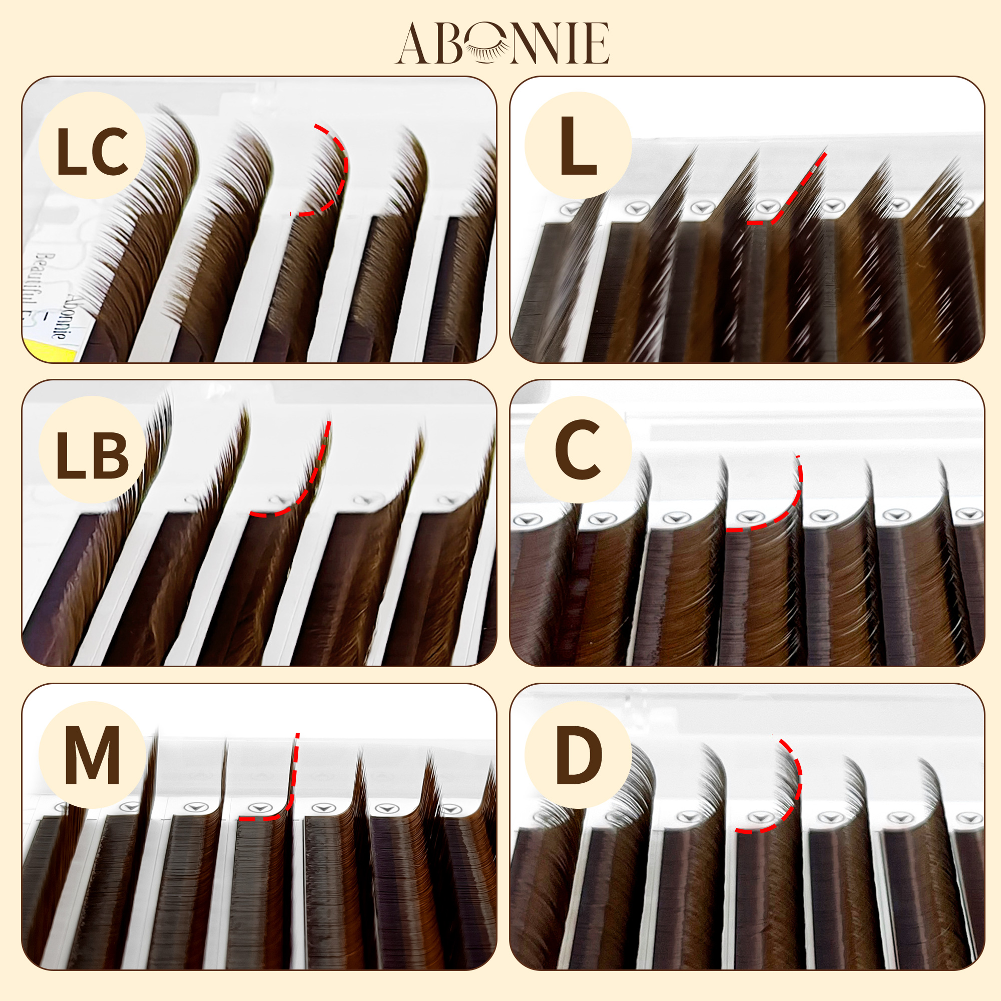 Abonnie LB Brown Lashes M curl - Eyelash Extensions Classic avaliação e preço