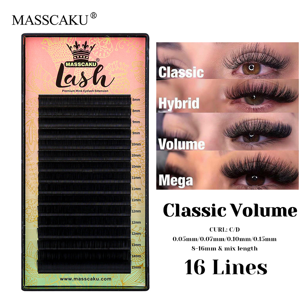 16 Lines MASSCAKU C D Curl Wat - Eyelash Extensions Classic avaliação e preço