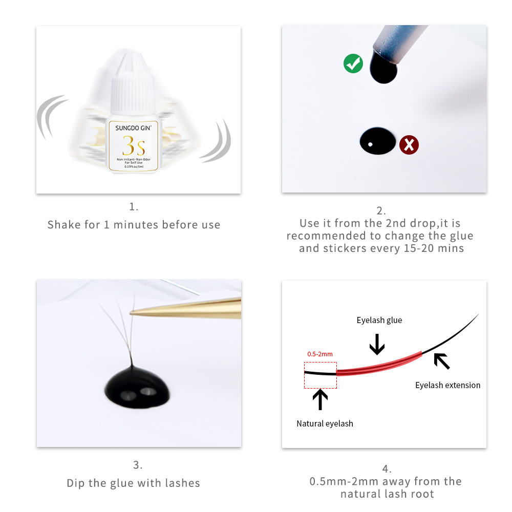 Eyelash Extension Glue 3S Fast - Eyelash Extension Eye Irritation avaliação e preço