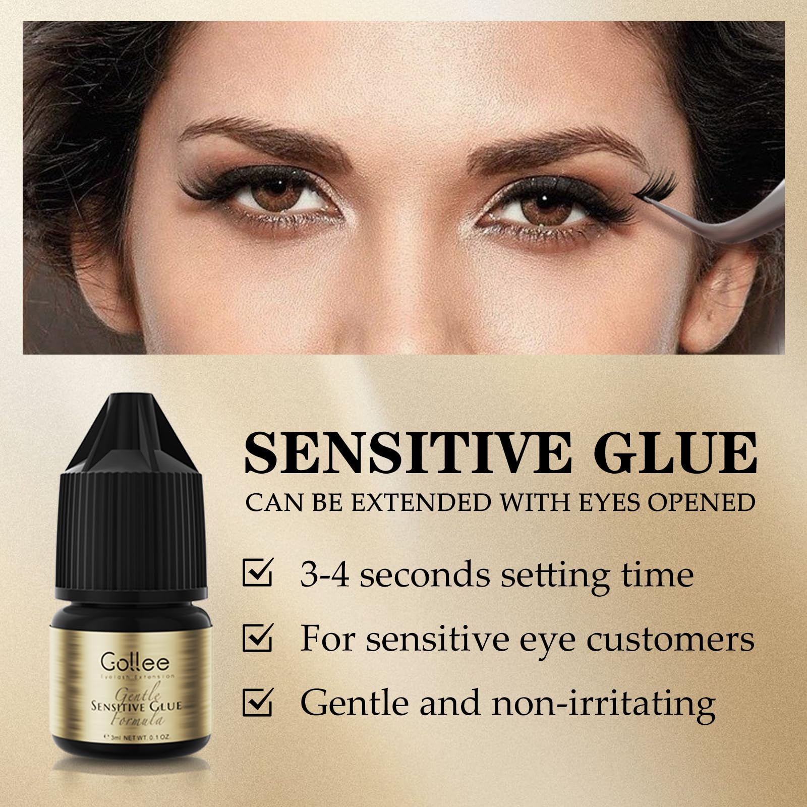 Gollee Eyelash Adhesive Cluste - Eyelash Extension Eye Irritation avaliação e preço