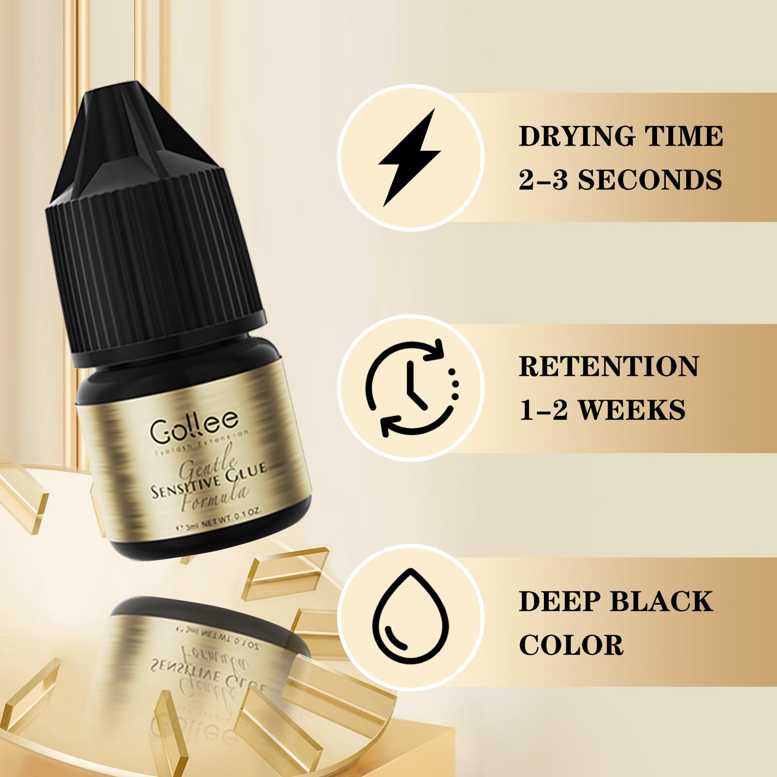 Gollee Eyelash Adhesive Cluste - Eyelash Extension Eye Irritation avaliação e preço