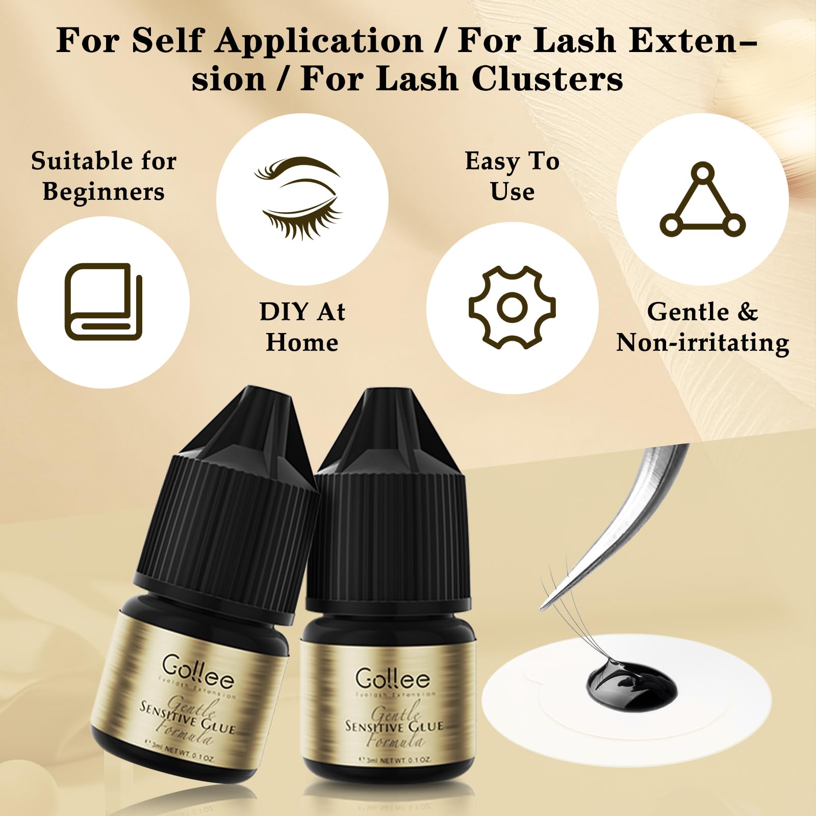 Gollee Eyelash Adhesive Cluste - Eyelash Extension Eye Irritation avaliação e preço