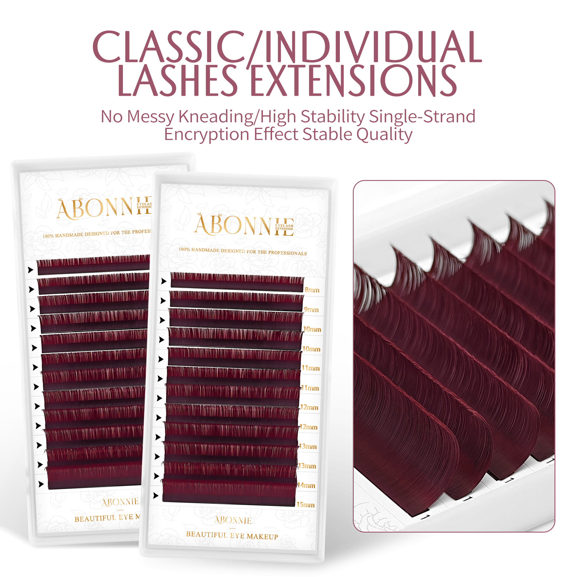 Abonnie Burgundy Matte Volume  - Eyelash Extensions Classic avaliação e preço